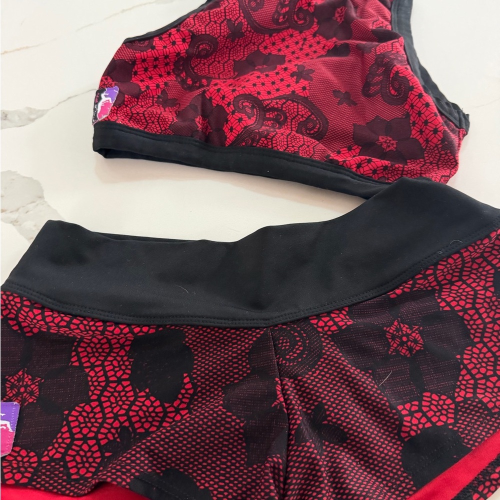 Pole fit Red and Black pole dance Set